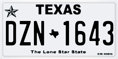 TX license plate DZN1643