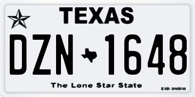 TX license plate DZN1648