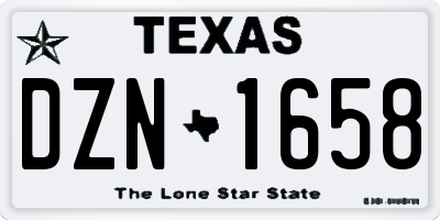 TX license plate DZN1658