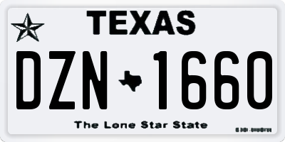 TX license plate DZN1660