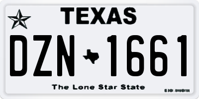 TX license plate DZN1661