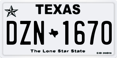 TX license plate DZN1670