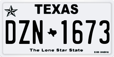 TX license plate DZN1673