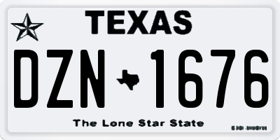 TX license plate DZN1676