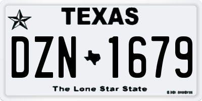 TX license plate DZN1679