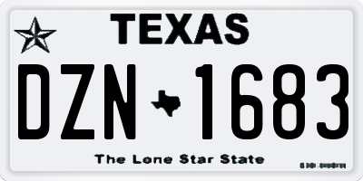 TX license plate DZN1683