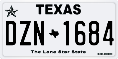 TX license plate DZN1684