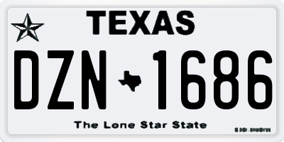 TX license plate DZN1686