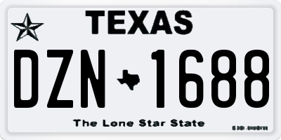 TX license plate DZN1688