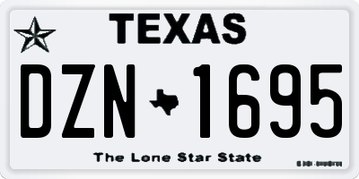 TX license plate DZN1695