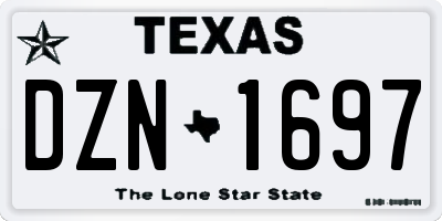 TX license plate DZN1697