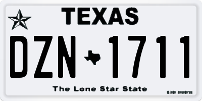 TX license plate DZN1711