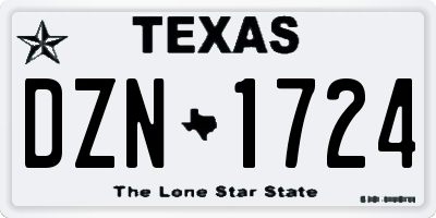 TX license plate DZN1724
