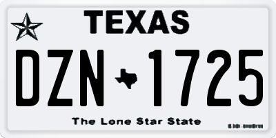 TX license plate DZN1725