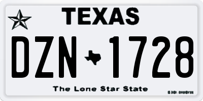 TX license plate DZN1728