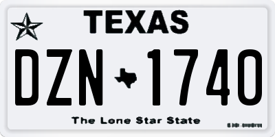 TX license plate DZN1740