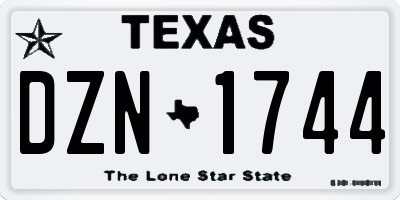 TX license plate DZN1744