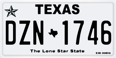 TX license plate DZN1746