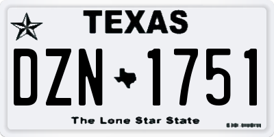 TX license plate DZN1751