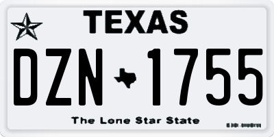 TX license plate DZN1755