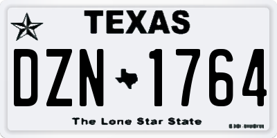 TX license plate DZN1764