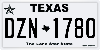 TX license plate DZN1780