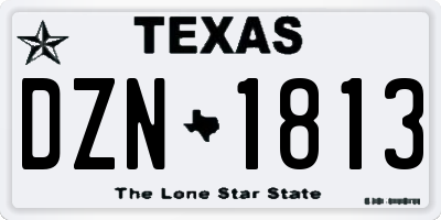 TX license plate DZN1813