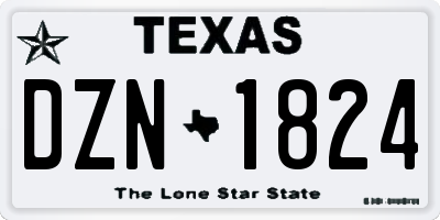 TX license plate DZN1824