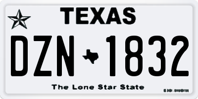 TX license plate DZN1832