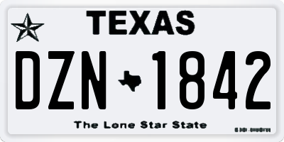TX license plate DZN1842