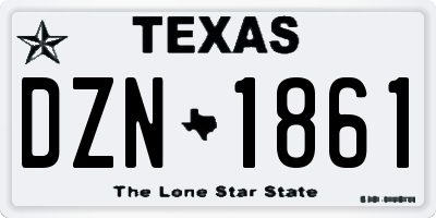 TX license plate DZN1861