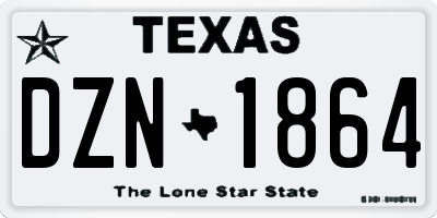 TX license plate DZN1864