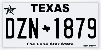 TX license plate DZN1879