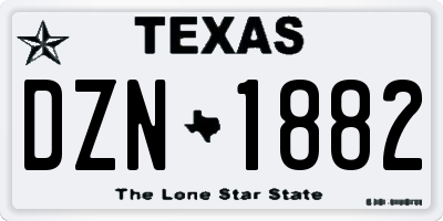 TX license plate DZN1882