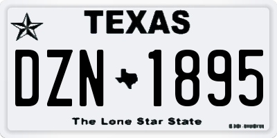 TX license plate DZN1895