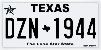 TX license plate DZN1944