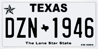 TX license plate DZN1946