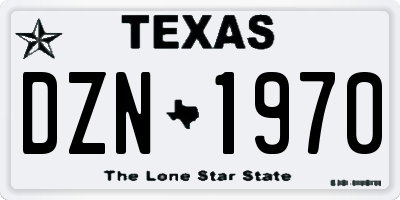 TX license plate DZN1970
