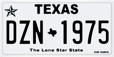 TX license plate DZN1975