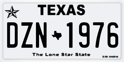 TX license plate DZN1976