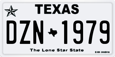 TX license plate DZN1979