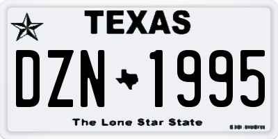 TX license plate DZN1995