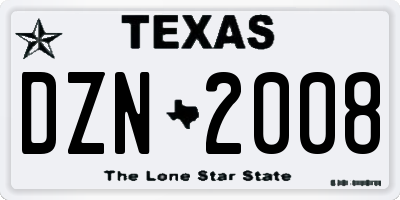 TX license plate DZN2008