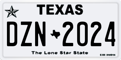TX license plate DZN2024
