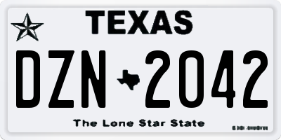 TX license plate DZN2042