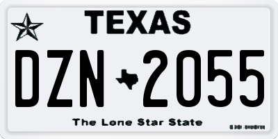 TX license plate DZN2055