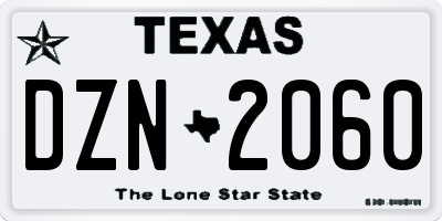 TX license plate DZN2060