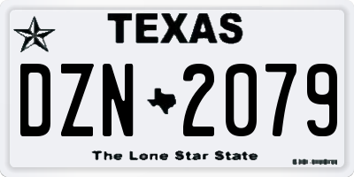 TX license plate DZN2079