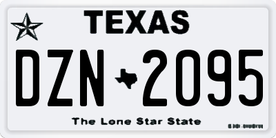TX license plate DZN2095