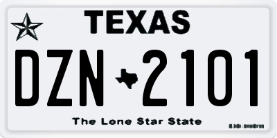 TX license plate DZN2101